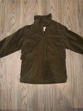 Westbound Olive Green Men's Raincoat with High Collar